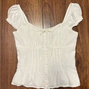 Hollister Off the Shoulder Pintuck Blouse